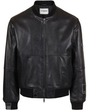 Iceberg Leather Jackets - Zwart