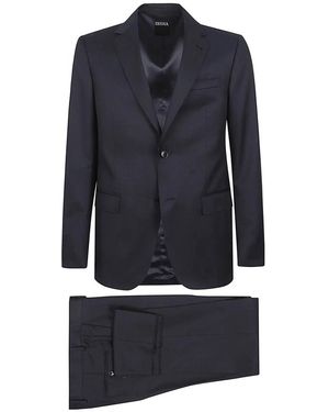 ZEGNA Enkelrijig Tweedelig Pak - Blauw