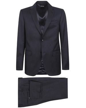 ZEGNA Single Breasted Suits - Blue