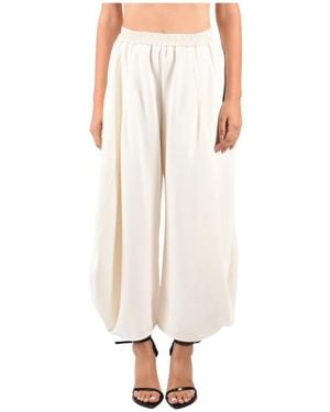 MEIMEIJ Broeken ,Wit ,Polyester Enkel-Lange Wijde Broek - Naturel
