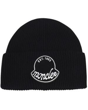 Moncler Virgin Wool Beanie - Zwart