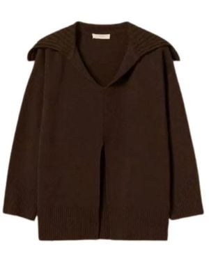 Twinset V-Neck Knitwear - Marrón