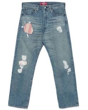 Junya Watanabe Blaue Klassische Knopfleiste Jeans