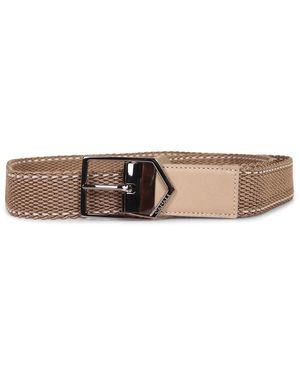 Canali Accessoires ,Denim Walnut Denim Elastische Geweven Riem - Naturel
