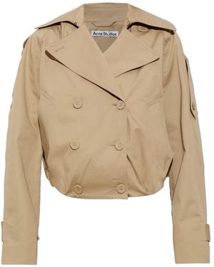 Acne Studios Jassen ,Katoen Korte Trenchcoat - Naturel