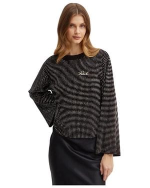 KARL LAGERFELD Round-Neck Knitwear - Negro