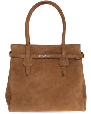 DSquared² Tassen ,Bruin ,Suède Twin Shopper Bag