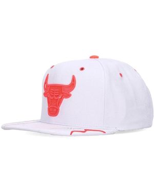 Mitchell & Ness Accessoires ,Wit ,Polyester Chicago Bulls Platte Klep Snapback Pet