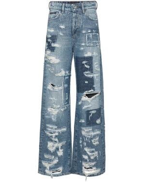 Philipp Plein Wide Jeans - Azul