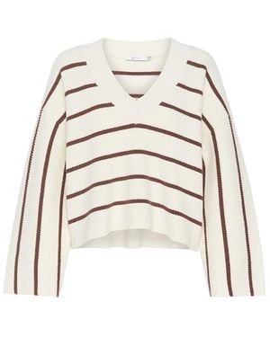 Gestuz Truien & Vesten ,Katoen Sebagz V-Neck Pullover - Wit