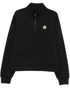 Moncler Hoodies & Sweatvesten ,Zwart ,Nylon Sweatshirt