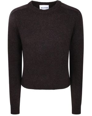 Kujten Fein Gestrickter Pullover Mit Langen Ärmeln - Schwarz