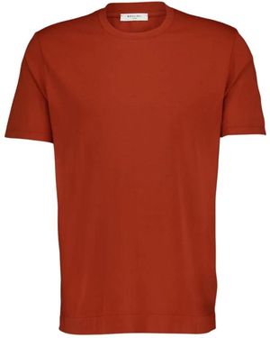 Boglioli Baumwoll-T-Shirt Mit Rundhalsausschnitt - Rot