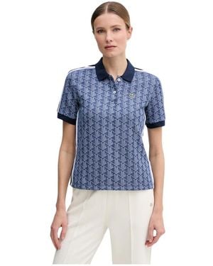 Lacoste Slim Fit Monogram Jacquard Polo - Blauw