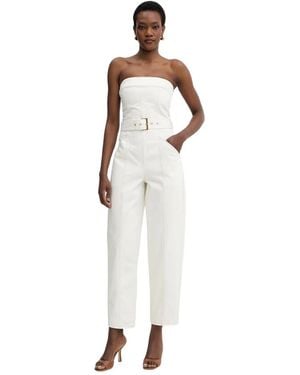 ARMANI EXCHANGE Jumpsuits & Playsuits ,Katoen Katoenen Denim Jumpsuit Met Riem - Wit