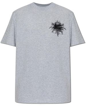 Etro T-Shirt Mit Besticktem Logo - Grau
