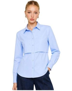 Kocca Cropped Overlay Blouse - Blauw