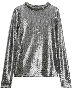 Rodebjer Tops ,Grijs ,Polyester Disco Sparkle Top