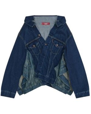 Junya Watanabe Denim Wide Neck Jacket - Blau