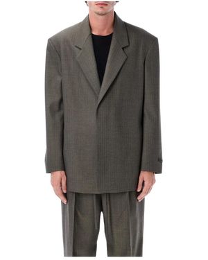 Fear Of God Heather Chevron Wol Blazer - Grijs