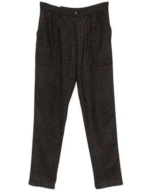 Eleventy Broeken ,Bruin ,Wol Gevlekte Broek - Zwart