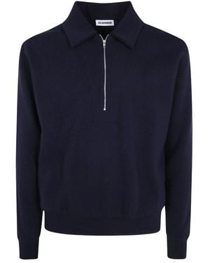 Jil Sander Hoodies & Sweatvesten ,Blauw ,Sweatshirts