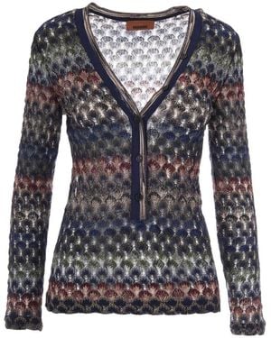 Missoni V-Hals Trui - Blauw