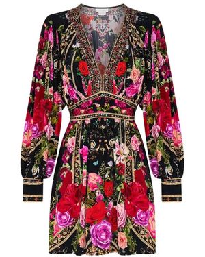 CAMILLA Abito mini con stampa floreale - Rosso