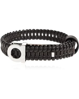Ferragamo Accessoires ,Bruin ,Leer Binario Leren Armband - Zwart