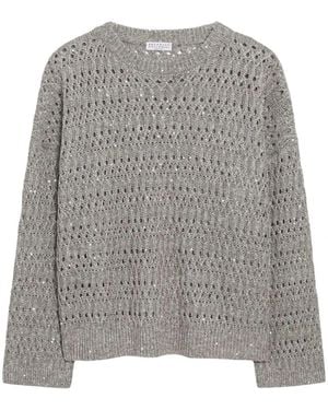 Brunello Cucinelli Round-Neck Knitwear - Gris