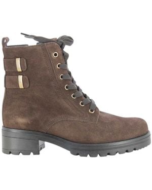 Gabor Lace-Up Boots - Marron
