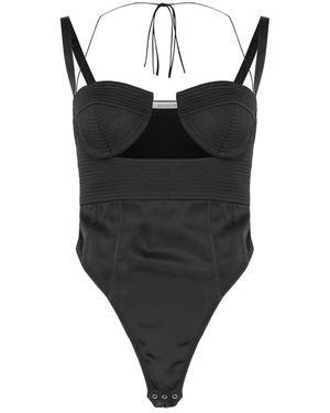 Anna October Body Aus Satin - Schwarz