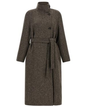 Brunello Cucinelli Belted Coats - Grey