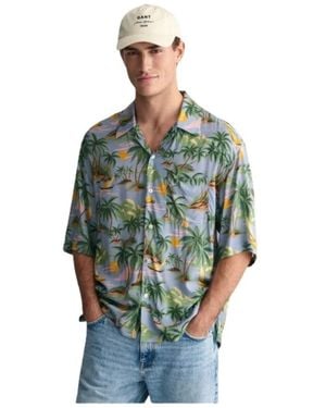 GANT Short Sleeve Shirts - Green