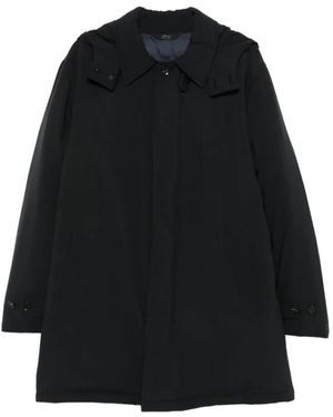 Brioni Blauwe Donsjas Met Capuchon - Zwart