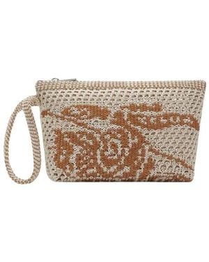 Burberry Monogramm Strick-Pouch - Natur