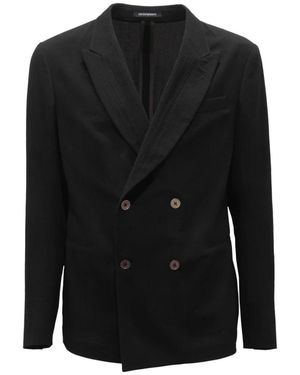 Armani Doppelreihige Wolljacke - Schwarz