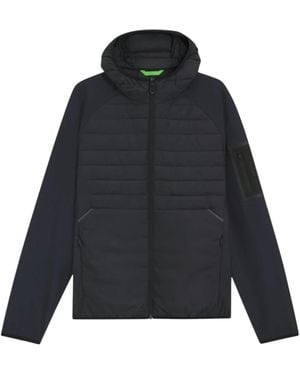 HUGO Technische Jas Met Stretchpanelen En Warme Vulling - Blauw