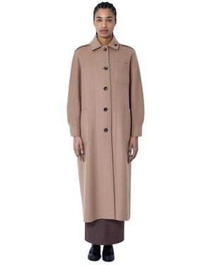Max Mara Single-Breasted Coats - Brown