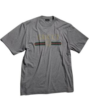 Gucci T-Shirt Aus Baumwoll-Jersey Mit Print - Grau