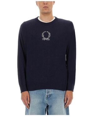 Moschino Pullover Mit Eingesticktem Lorbeerkranz - Blau