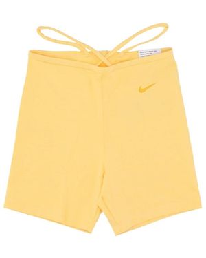 Nike Fitness ,Geel ,Nylon Moderne Fietsbroek