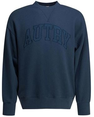 Autry Hoodies & Sweatvesten ,Blauw ,Katoen Crewneck Sweatshirt