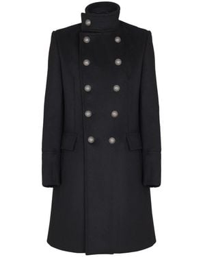 Balmain Double-Breasted Coats - Zwart