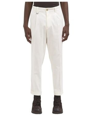 Paolo Pecora Broeken ,Wit ,Katoen Pantalone