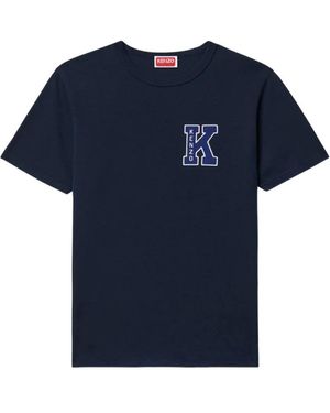 KENZO Tops ,Blauw ,Katoen Work And Play Slim T-Shirt