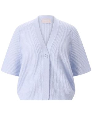 Hemisphere Cropped Kasjmier En Katoenen Vest - Blauw