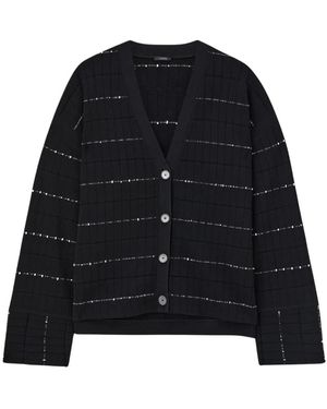 JOSEPH Truien & Vesten ,Zwart ,Katoen Fragmented Stripes Cardigan