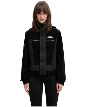 Martine Rose Panelled Logo-Patch Jacket - Schwarz