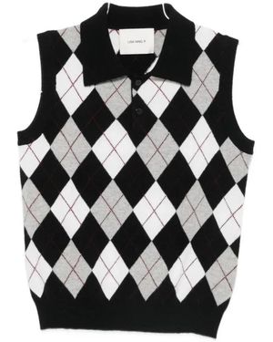Lisa Yang Mouwloos Kasjmier Poloshirt - Zwart